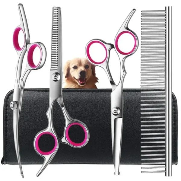 Dog Clippers Set with Round Tips & Titanium Coating